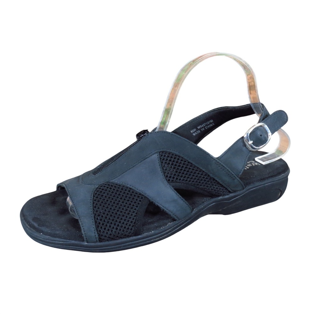 Walking Cradles W0437157M Womens Slingback Sandals 9.5W Walking Black Mesh